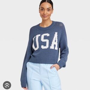 Grayson Threads Blue USA Crew Neck Sweater
